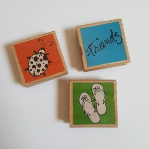 Ink Stamps, Lady Bug, Flip Flops, "Friends".